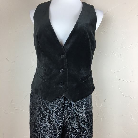 New York & Company black velvet 3 button vest - Picture 6 of 8